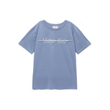 CUTTED LOGO LAYERED TOP IN SMOKE BLUE