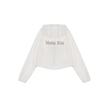 MATIN CROP HOODY COATING JUMPER IN IVORY