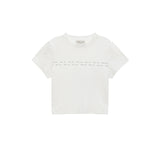 DOUBLE LINE LOGO CROP TOP IN WHITE