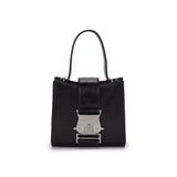 SQUARE MINI LEATHER BUCKLE BAG IN BLACK