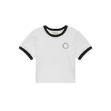 CIRCLE LOGO RINGER CROP TOP IN BLACK