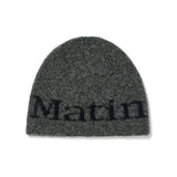 LOGO HEAVY KNIT BEANIE IN CHARCOAL