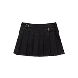 LOWRISE PLEATS MINI SKIRT IN BLACK