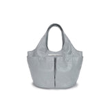 DOUBLE POCKET WRINKLE TOTE BAG IN LIGHT BLUE