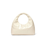 EMBOSSED LOGO LEATHER MINI TOTE BAG IN IVORY