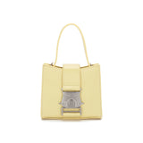 BOLSO MINI CUADRADO DE PIEL CON HEBILLA EN AMARILLO