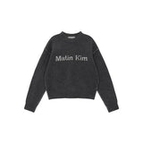 COLOR LINE POINT LOGO KNIT PULLOVER IN GREY