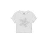 STARFISH GRAPHIC CROP TOP IN WHITE