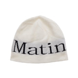 LOGO JACQUARD SHORT BEANIE IN WHITE