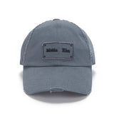 SQUARE LOGO CUTOUT BALL CAP IN SMOKE BLUE