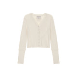 CUT OUT DETAILED KNIT CARDIGAN IN IVORY