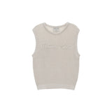 BIG LOGO KNIT VEST FOR WOMEN IN IVORY