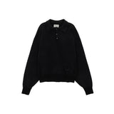 CUT OUT PIGMENT PIQUE SWEATSHIRT FOR WOMEN IN BLACK