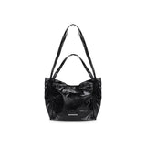 GLOSSY TWO WAY BIG BAG IN BLACK