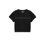 DOUBLE LINE LOGO CROP TOP IN BLACK