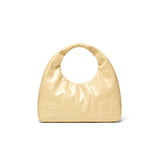 EMBOSSED LOGO LEATHER MINI TOTE BAG IN LIGHT YELLOW