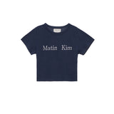 MATIN LOGO CROP TOP IN NAVY