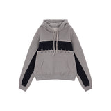 CUTTED LOGO HOODY IN GREY