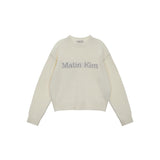 COLOR LINE POINT LOGO KNIT PULLOVER IN IVORY