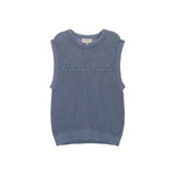 BIG LOGO KNIT VEST FOR MEN IN BLUE