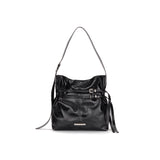 DOUBLE BELTED STRAP BIG BAG IN BLACK