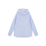 CRINKLE HOODY SHIRT JUMPER IN SKY