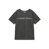 CUTTED LOGO LAYERED TOP IN CHARCOAL