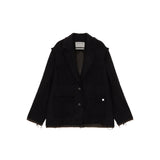 TWEED POCKET BLAZER IN BLACK