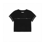 MATIN SMALL LINE LOGO STITCH CROP TOP IN BLACK