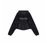 MATIN CROP HOODY COATING JUMPER IN BLACK