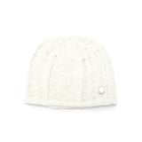 STRIPE CHUNKY BEANIE IN IVORY