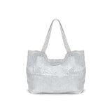 LOGO WASHED DENIM TOTE BAG IN SKY