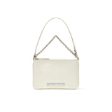 GLOSSY LEATHER MICRO BAG IN IVORY