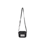 SQUARE LEATHER CROSS BAG IN BLACK