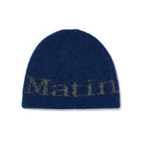 LOGO HEAVY KNIT BEANIE IN NAVY