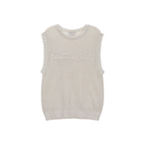 BIG LOGO KNIT VEST FOR MEN IN IVORY