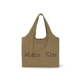 MATIN CRACKED LOGO ECOBAG IN KHAKI