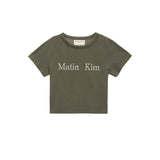 MATIN LOGO CROP TOP IN CHARCOAL