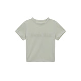 MATIN REVERSE PATCH LOGO CROP TOP IN LIGHT KHAKI