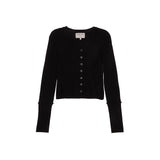 CUT OUT DETAILED KNIT CARDIGAN IN BLACK