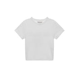 MATIN REVERSE PATCH LOGO CROP TOP IN WHITE