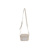 SQUARE LEATHER CROSS BAG IN IVORY