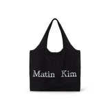 MATIN CRACKED LOGO ECOBAG IN BLACK