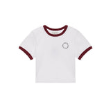 CIRCLE LOGO RINGER CROP TOP IN RED