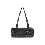 LOGO WASHED DENIM DUFFEL BAG IN BLACK