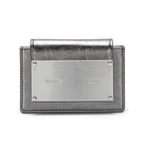 GLOSSY ACCORDION WALLET IN DARK GREY